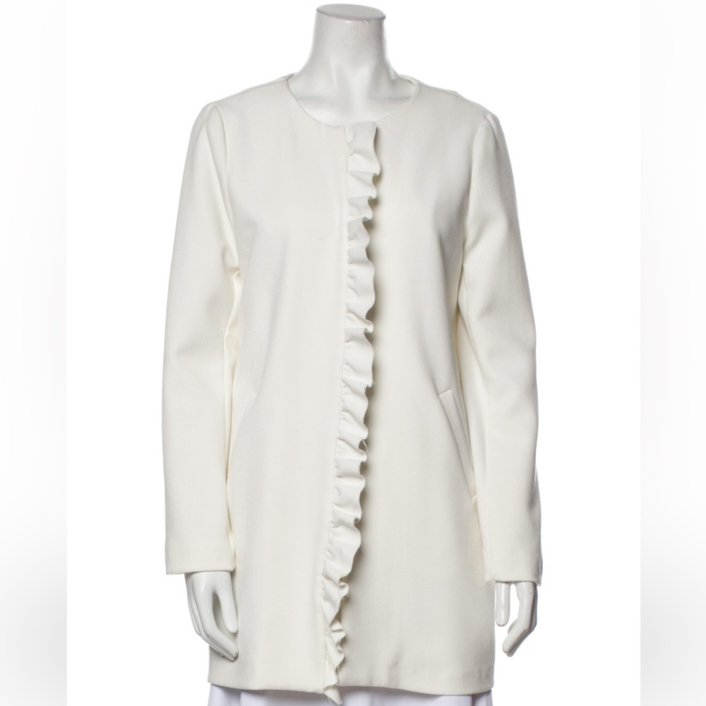 Giambattista Valli white ruffle evening jacket